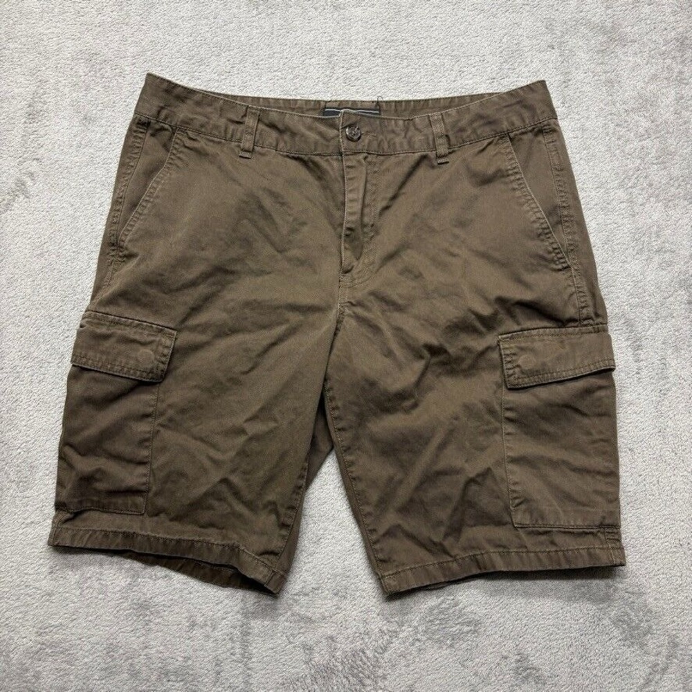 Forever 21 Cargo Shorts Mens Brown Measured 35x10 Utility Hiking Outdoor